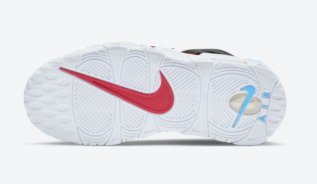 ᐉ Nike Air More Uptempo en negro, blanco y rojo para niños - Zapas News